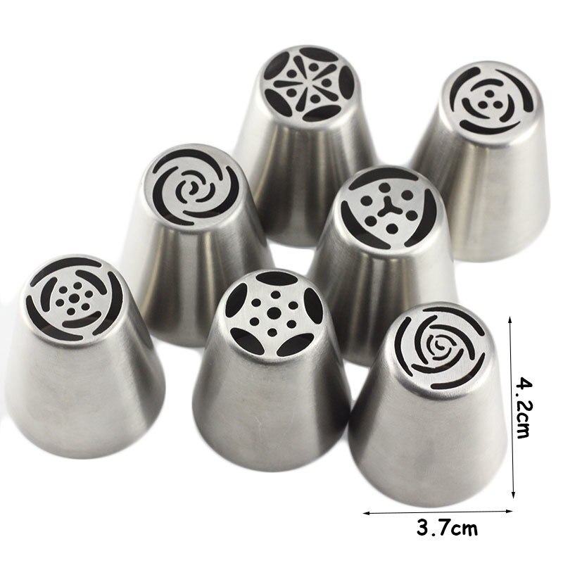 Mujiang 7Pcs Russische Piping Tips Cake Gebak Nozzles Cake Decorating Gereedschap Diy Koekjes Cake Gebak Nozzles Tips Decorating Tool