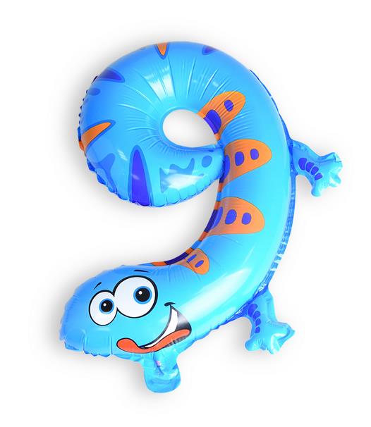 13 stk/sæt 16 tommer festballoner amnimal nummer folie tegneserie baby fødselsdag bryllup gør-det-selv søjle vej bly ballon layout dekoration: Nummer 9 / Blå