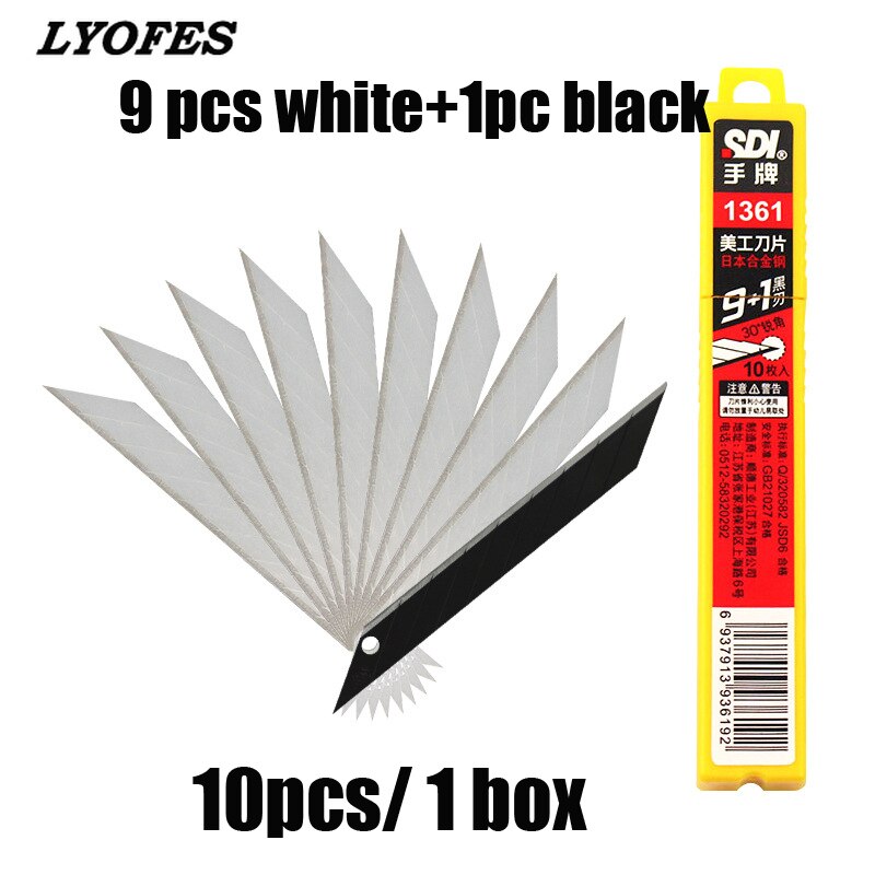 Utility Knife Box Cutter Knives Japanese Stationery Knife Precision with Blades Paper Cutter Metal Work Art Knife: 10pcs Blades