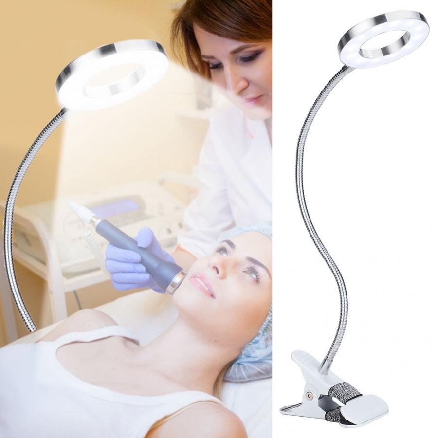 Tatueringslampa med kläm usb led kallt ljus ögonbryn ögonfransförlängning nagelkonst manikyr skönhetssalong makeup belysningsutrustning