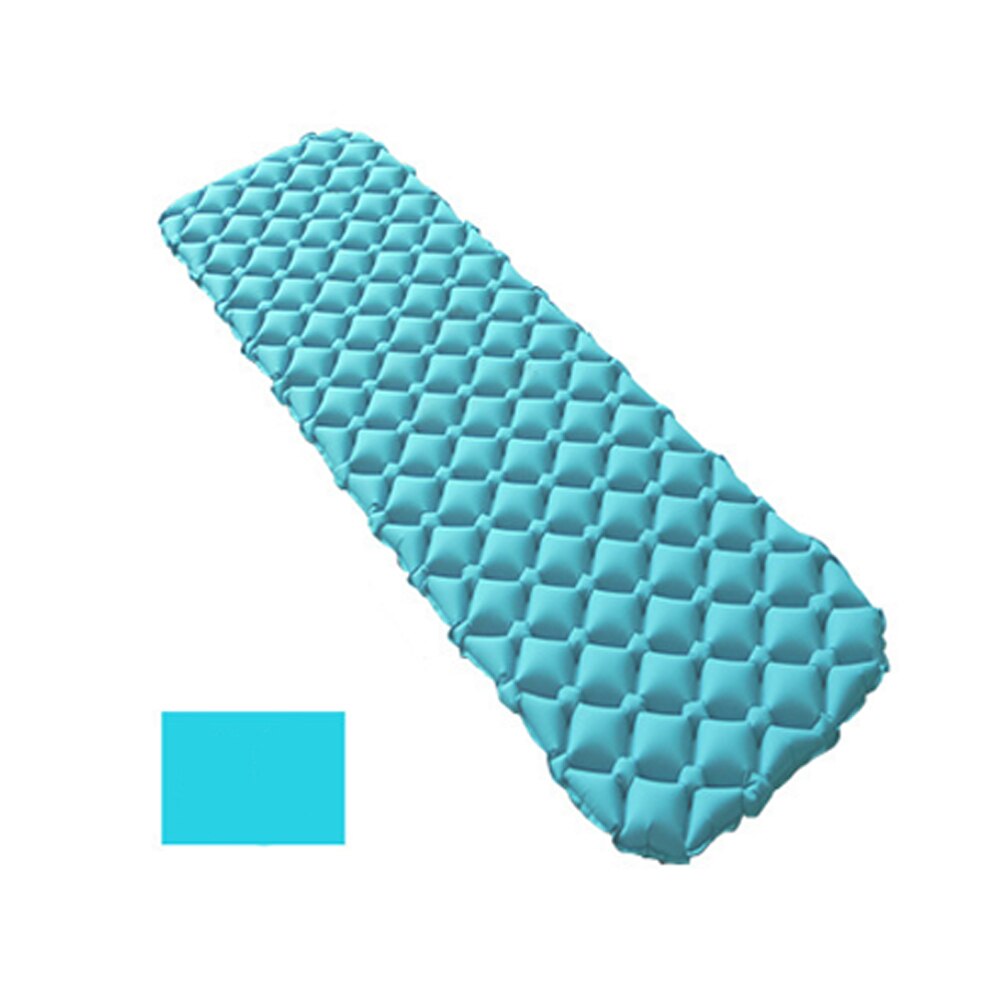 Elyon Kamp Mat Tpu Ultralight Outdoor Nest Rhombic Draagbare Veld Opblaasbaar Kussen Inflable Air Matras Zacht Slapen Pad: peacock Blue