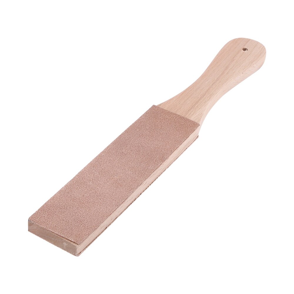 Wooden Handle Leather Sharpening Strop Handmade Razors Polishing Board For Razor Knives Double Sided Home Sharpening Tool