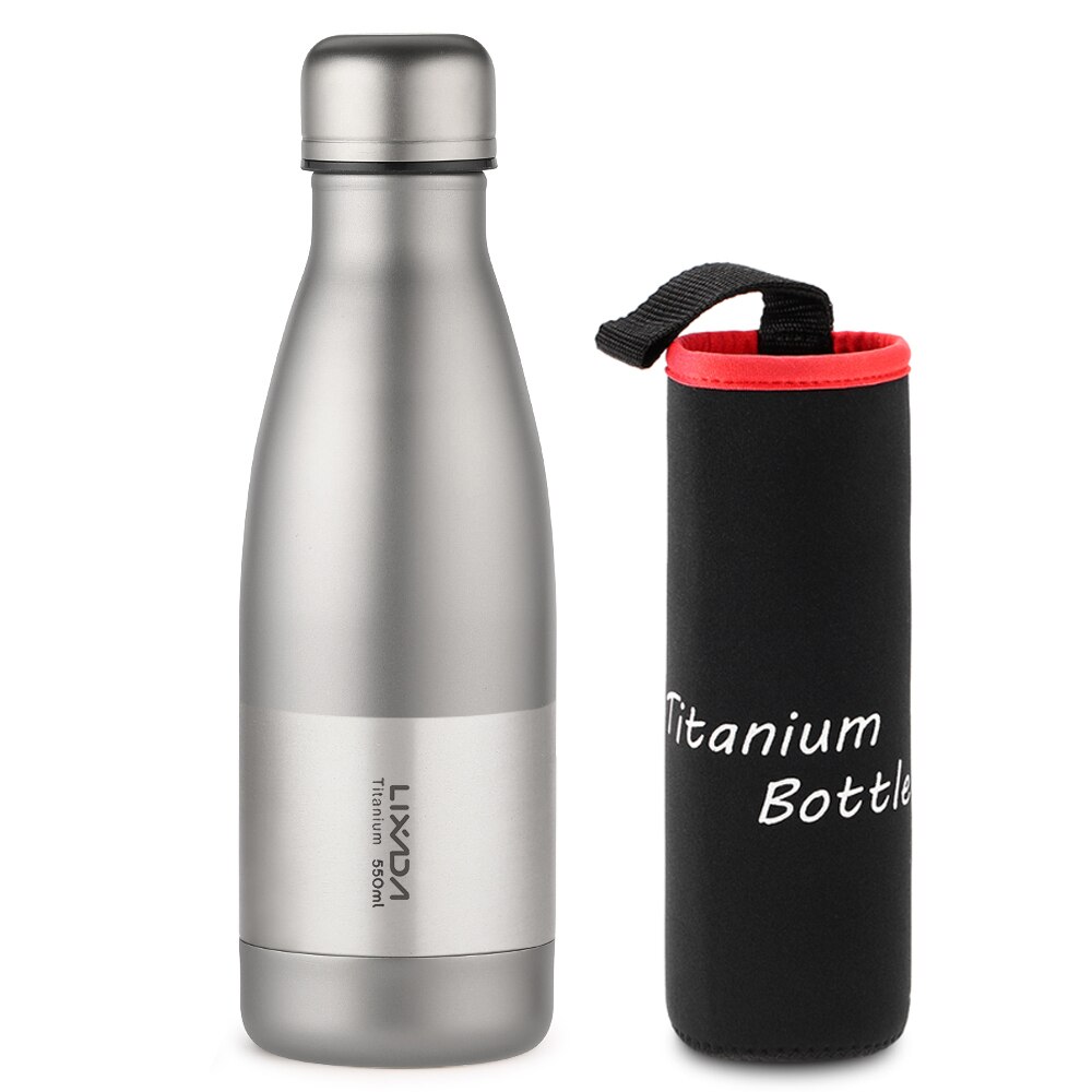 Lixada 550/680Ml Titanium Water Fles Lichtgewicht Outdoor Sport Fles Voor Camping Wandelen Fietsen Backpacken Titanium Fles: 8373P 550ml