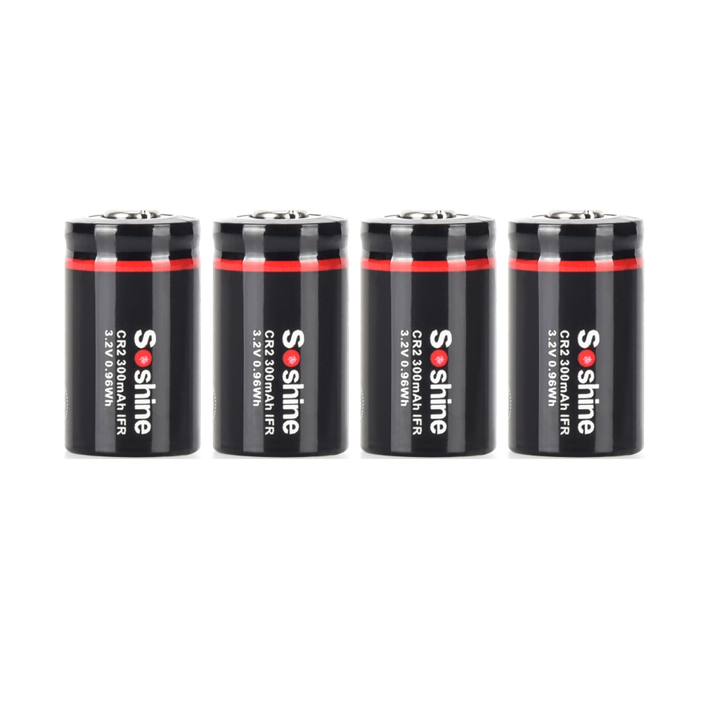 Soshine CR2 LiFePo4 Rechargeable Battery and 3.2V LiFePo4 Battery Charger 300mAh 15266 2000 Time Discharge Cycle Batteries Toys: PURPLE