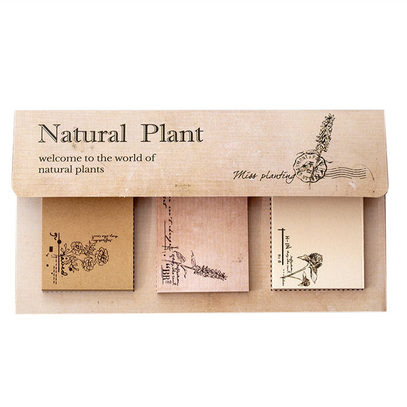 60 Stks/set Notitieblok Dagboek Planner Memo Student Sticker Briefpapier Notitieblok Dagboek Planner Vintage Planten Memo Papier: A