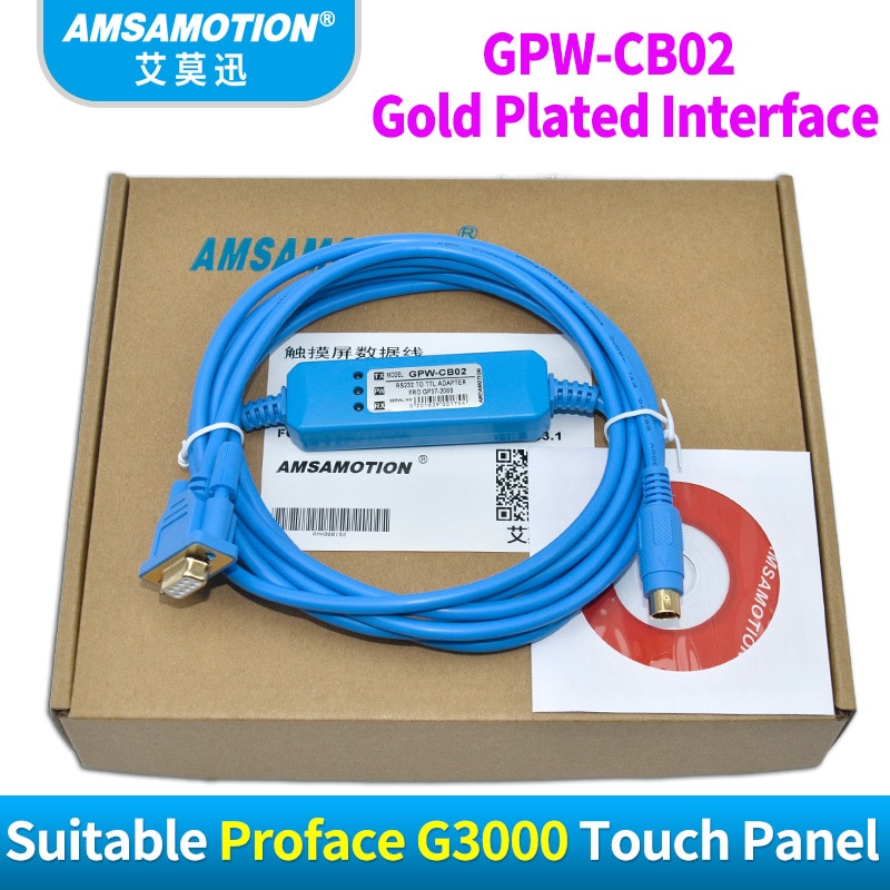 Amsamotion GPW-CB02 Communciation Cable Suitable Proface GP3000 Below Touch Screen Programming Cable GPWCB02 GPWCB03 Adapter