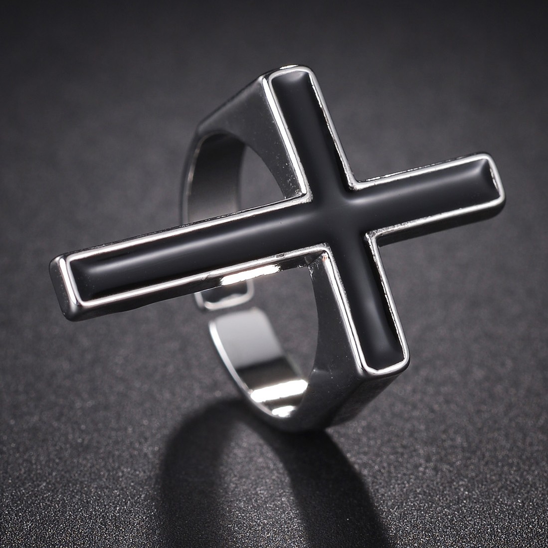 Bague croix noire Vintage pour femmes, gothique, Punk, Steampunk, jésus, pour hommes, fille et garçon, fête, bijoux masculins à la: green