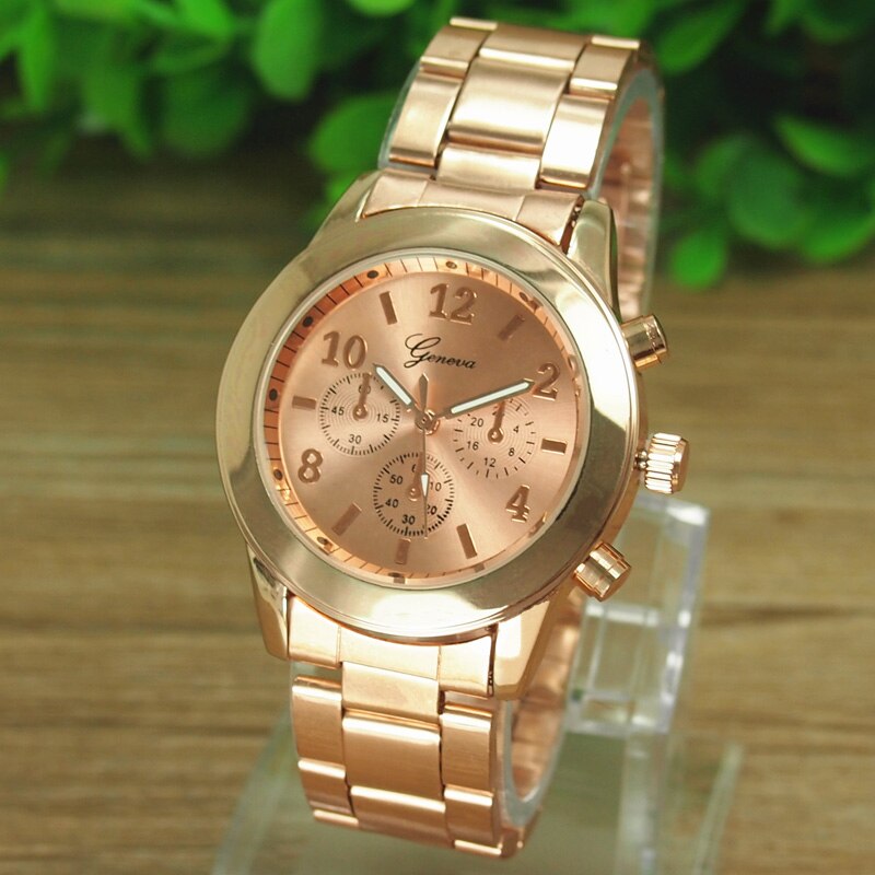 Luxe Horloges Dame Vrouwen Meisje Unisex Rvs Horloge Relogio Feminino Quartz Montre Saat Horloge Rose Goud Reloj Mujer