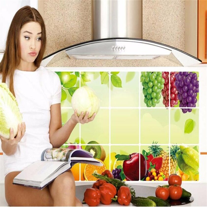 Kitchen Oilproof Removable Wall Stickers Art Decor Home Decal Stencil wall designs wh