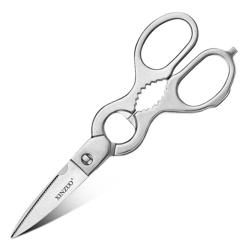 XINZUO Kitchen Scissors Stainless Steel Open Beer Walnut Multipurpose Shear Tool for Meat Vegetable Gourd Barbecue Tool Scissors