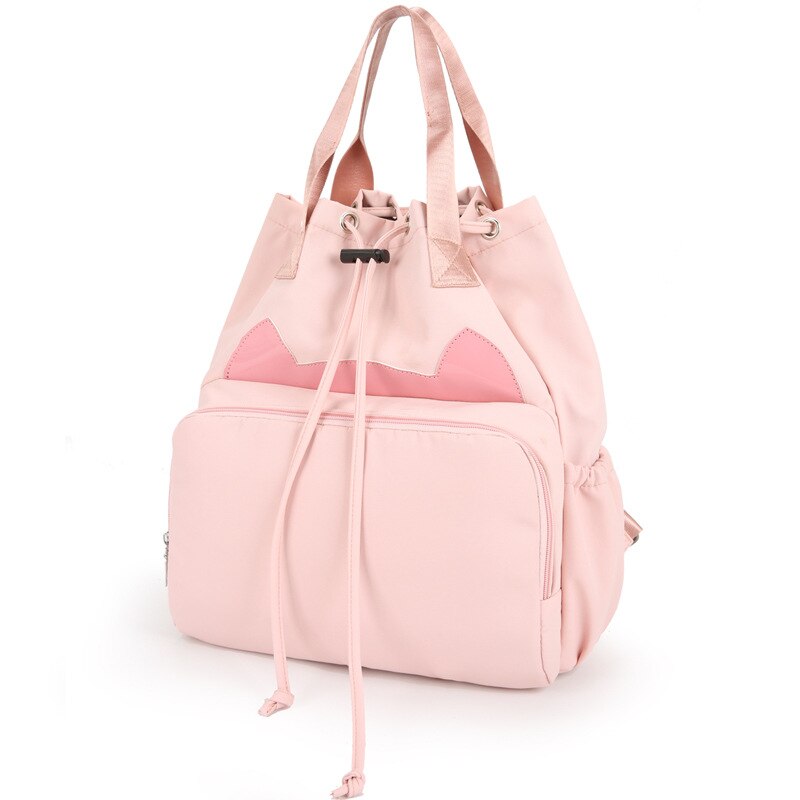 Multi-functional Mummy Bag Treasure Mom Mom and Baby Backpack Cartoon Shoulder Female Candy Color Treasure Mom Bag Large Capacit: Pink