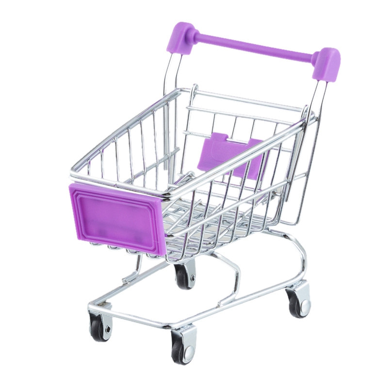 carro supermercado de bebé carrito de juguete de almacenamiento Mini carrito de compras plegable cesta de juguetes para niños 9 colores: Purple
