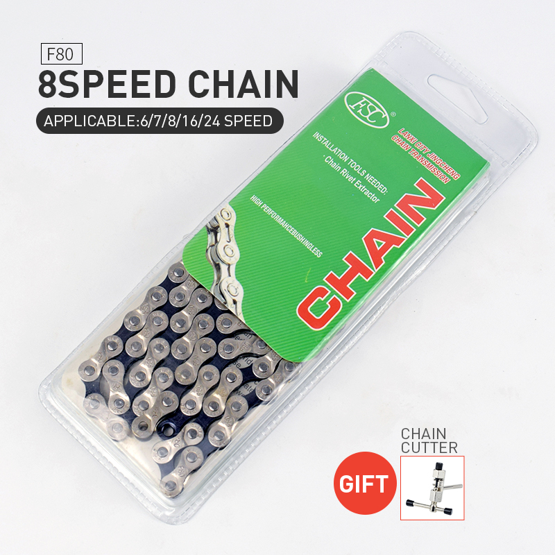 FSC 6/7/8/9/10/11 Speed Bicycle Chain 116 Links Ultralight Carbon Steel MTB Mountain Road Bike Chain Half Hollow Bicycle Chain