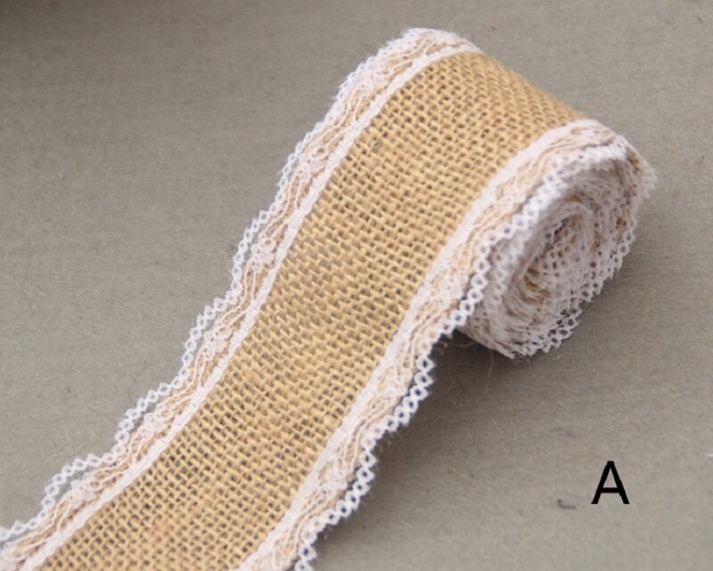 2 metros de juta natural hessian serapilheira laço fita rústico casamento belting cinta buquê acessórios: A