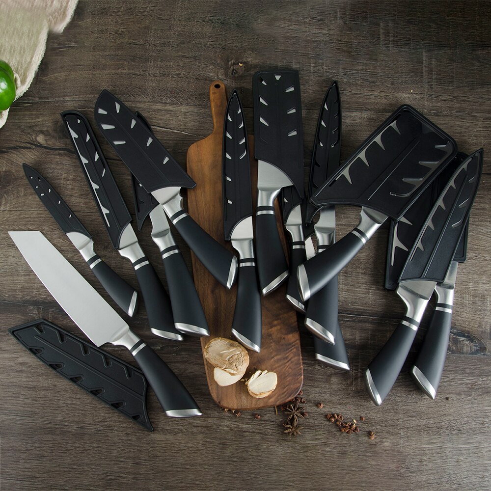 Damask Japanese Kitchen Knife Set Economical Stainless Steel 3Cr13 Sharp Blade Non-Slip Handle Chef Knife Set Cooking Knives