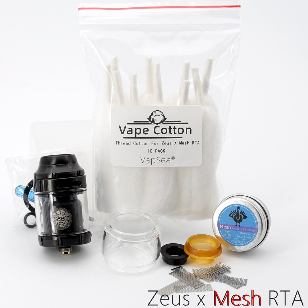 25mm Zeus X RTA 3.5ml 4.5ml Base Zeus x mesh RTA tank Deck Electronic cigarette Mods Dual Coil Vape Tank RTA Vaper atomizer: Black Mesh RTA-Kit