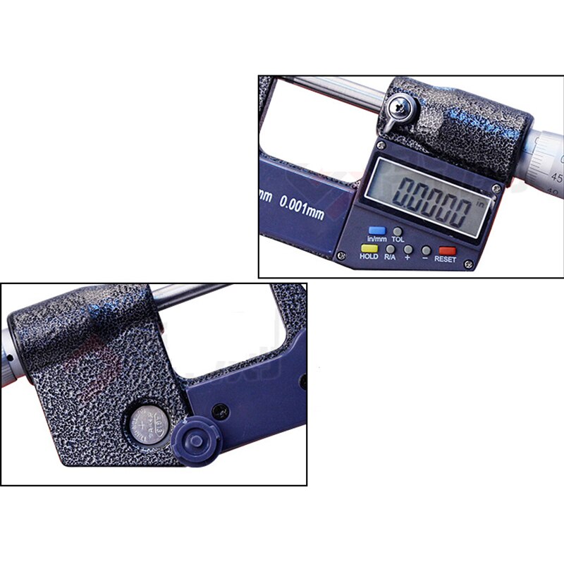 Digital display micrometer 0-25mm0.01mm7 key digital display micrometer high precision electronic components digital micrometer