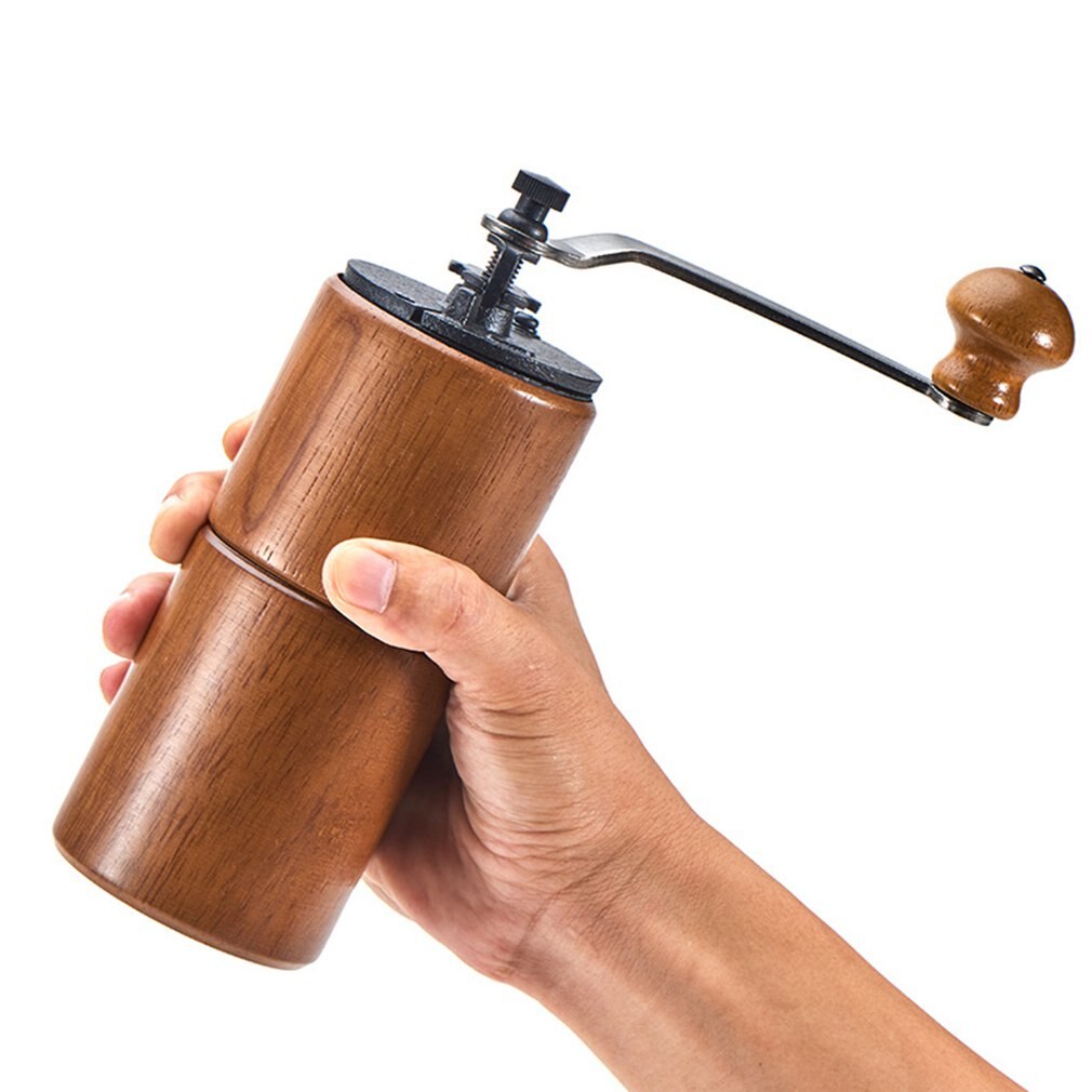 Massief houten engelse handbediende koffiemachine met instelbare dikte, huishoudelijke handkoffiemachine met handmatige molen: Default Title