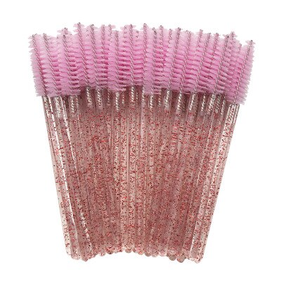 50 Stks/pak Crystal Wimper Make-Up Kwasten Nylon Handvat Mascara Wands Wegwerp Wimper Wenkbrauw Extensions Tools Goede Set: 06