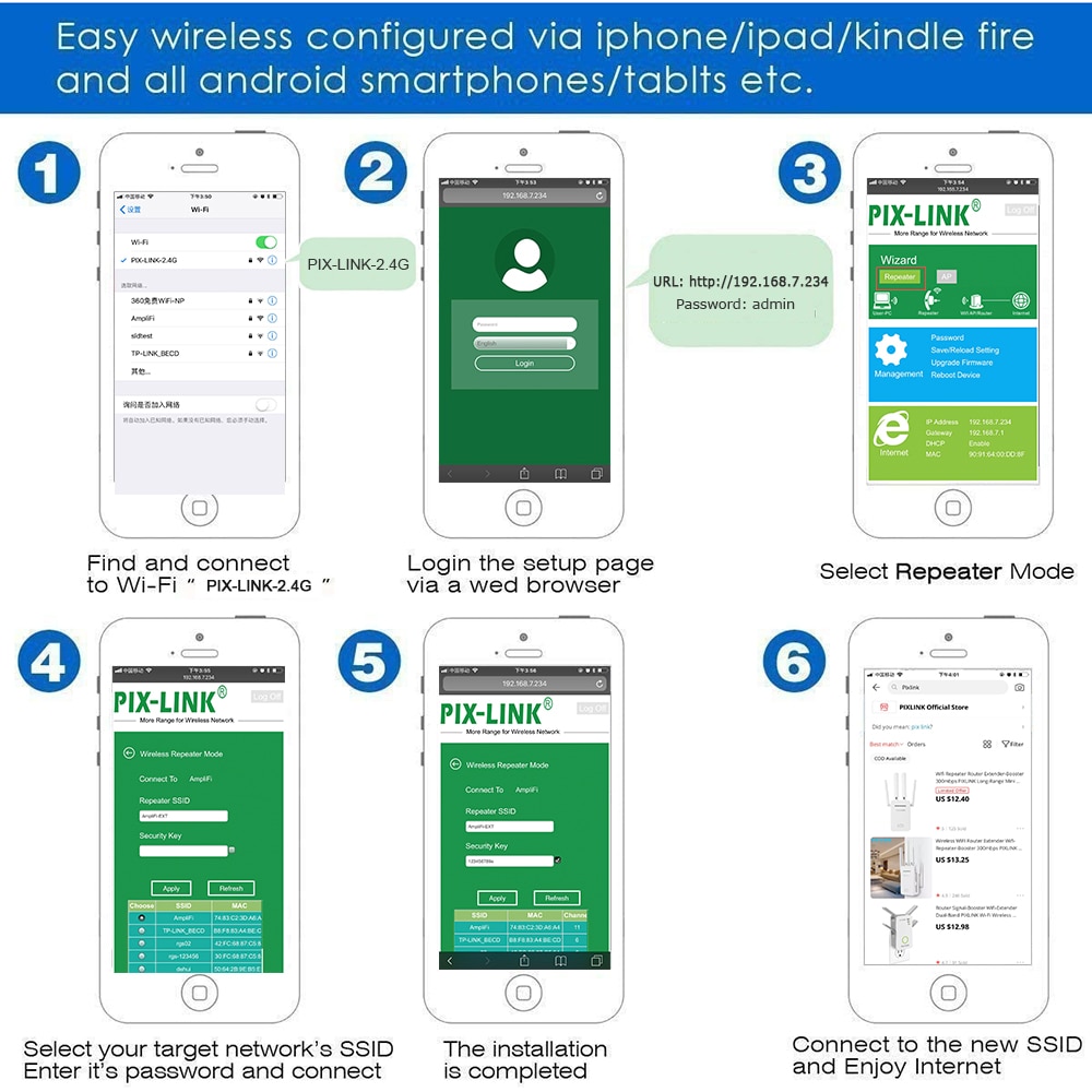 Wifi Range Extender 300Mbps Wireless Router Repeater Super Signal Booster 2.4GHz Amplifier Access Point Mode WPS LAN Port WR23