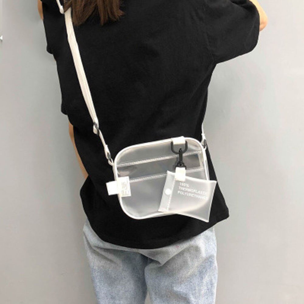 Women Clear Tote Bag Pvc Handbag Shoulder Transparent Beach Clutch Purse Diagonal Bag