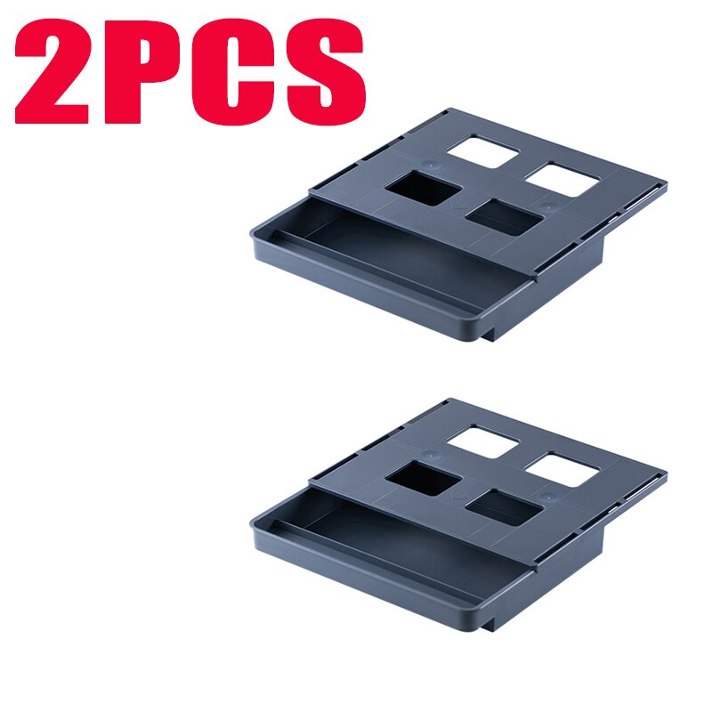 Self Stick Pencil Tray Under Desk Drawer Organizer Table Storage Box Self-adhesive Hidden Organizer Office Stationery Organizer: 2pcs 03 big