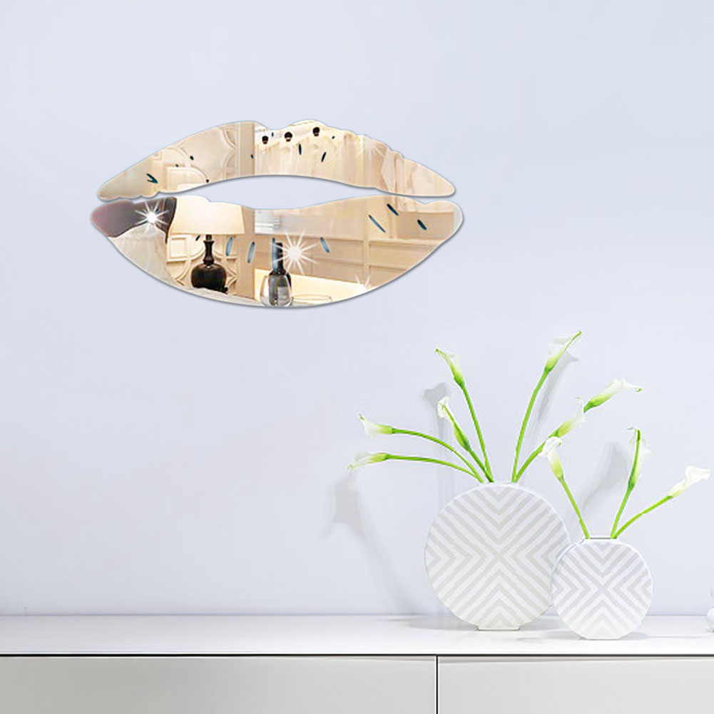 Aftagelig 3d kys læber spejl klistermærke diy akryl kunst håndværk hjem stue væg dekorationer mærkater klistermærker forsyninger