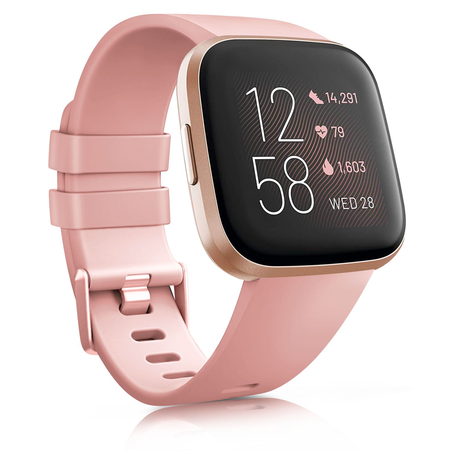 Strap für Fitbit Versa 2 Band Silikon Sport Ersatz Wristbelt Armband für Fitbit Versa Lite Armband Smartwatch Zubehör: Rosa / size S for versa 2