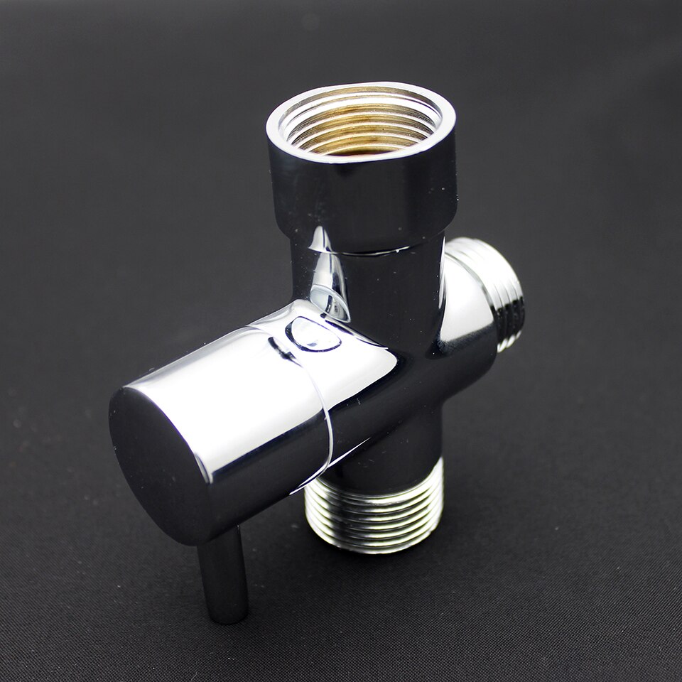 Válvula de bidé de latón para inodoro, adaptador en T de 7/8 &quot;y 1/2&quot;, cierre de 3 vías, desviador cromado, accesorios de baño Shattaf para América del Norte