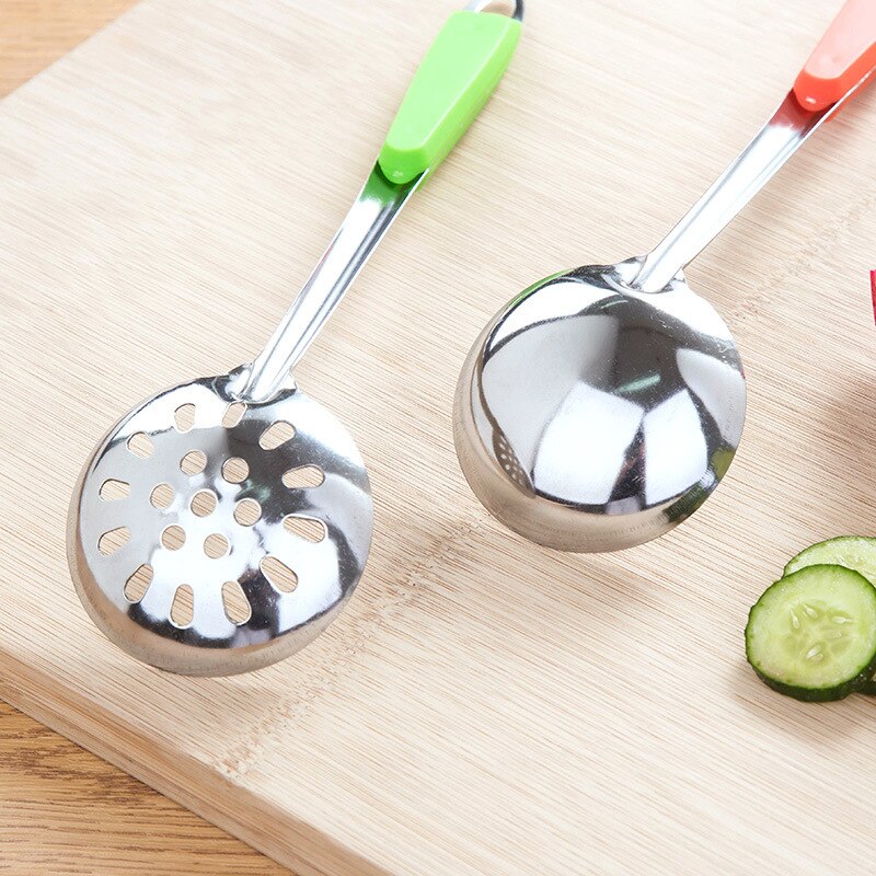 1pc Soup Spoon Ladle Colander Stainless Steel Skimmer Colander Filter Kitchen Accessories Cooking Tools Support