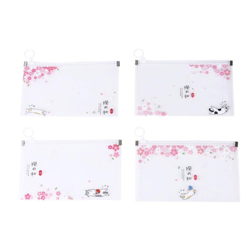 Estuche Portátil con Dibujos Animados para Almacenamiento de Artículos, Bolsa Impermeable, Antipolvo, con Cremallera, con Estampado Translúcidos para Guardar Mascarillas y Lápices,: Random Color D