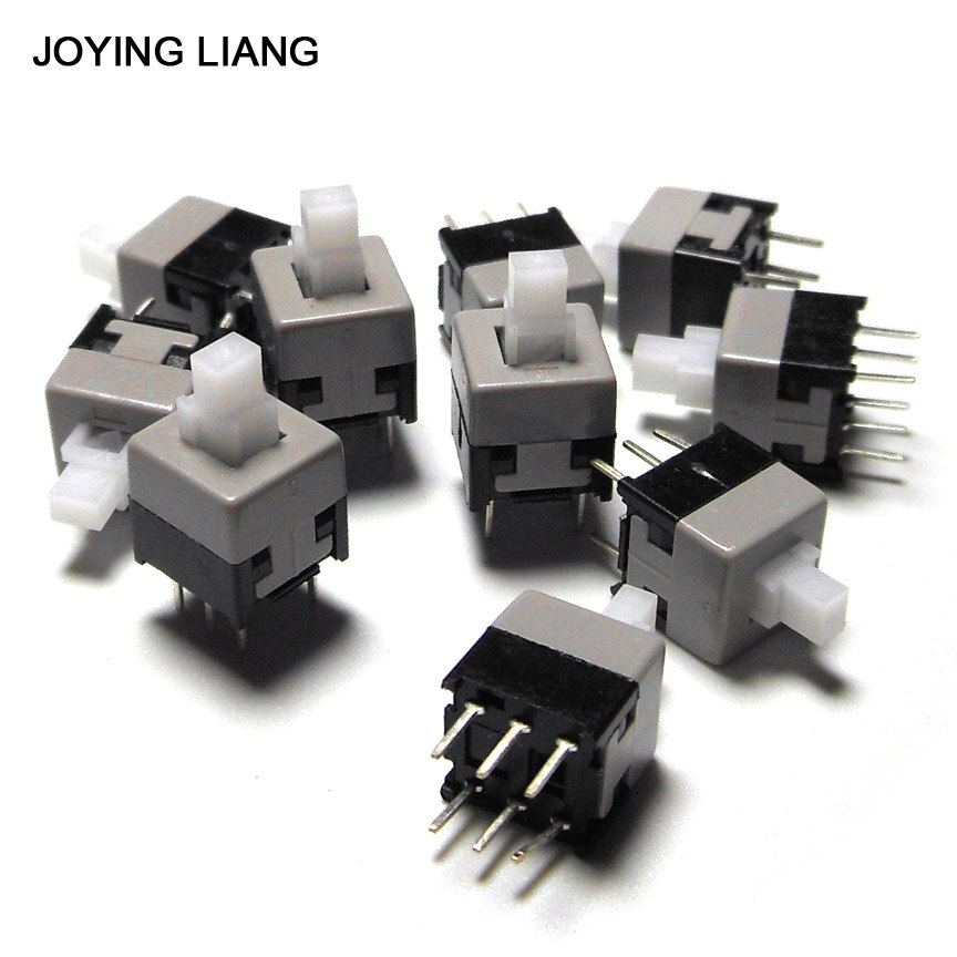 JOYING LIANG 8.5*8.5MM Self-locked Push Button Switch White Micro Square Tact Switch DIY Electronic Switch 0.5A 30V 8.5x8.5: Self locked 10pcs