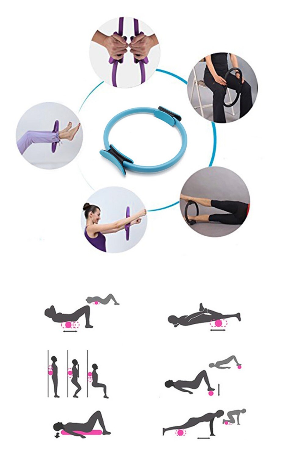 Yoga Pilates Ring Magie wickeln Abnehmen Karosserie Gebäude Ausbildung schwer Pflicht PP + NBR Material Yoga Kreis 5 farben