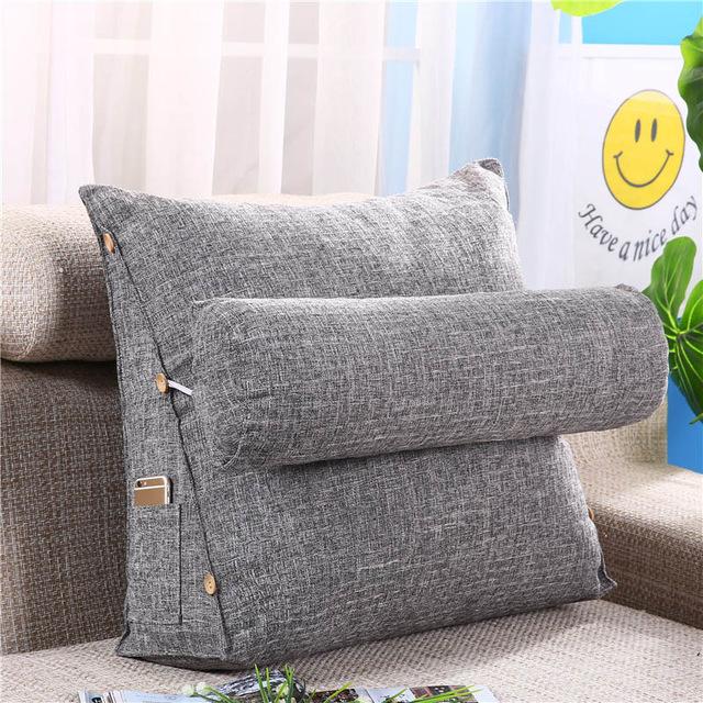 Cojín Lumbar para sofá, almohada de respaldo para cama, silla de oficina, soporte de cintura, tumbona, TV, lectura, decoración del hogar: dark grey B