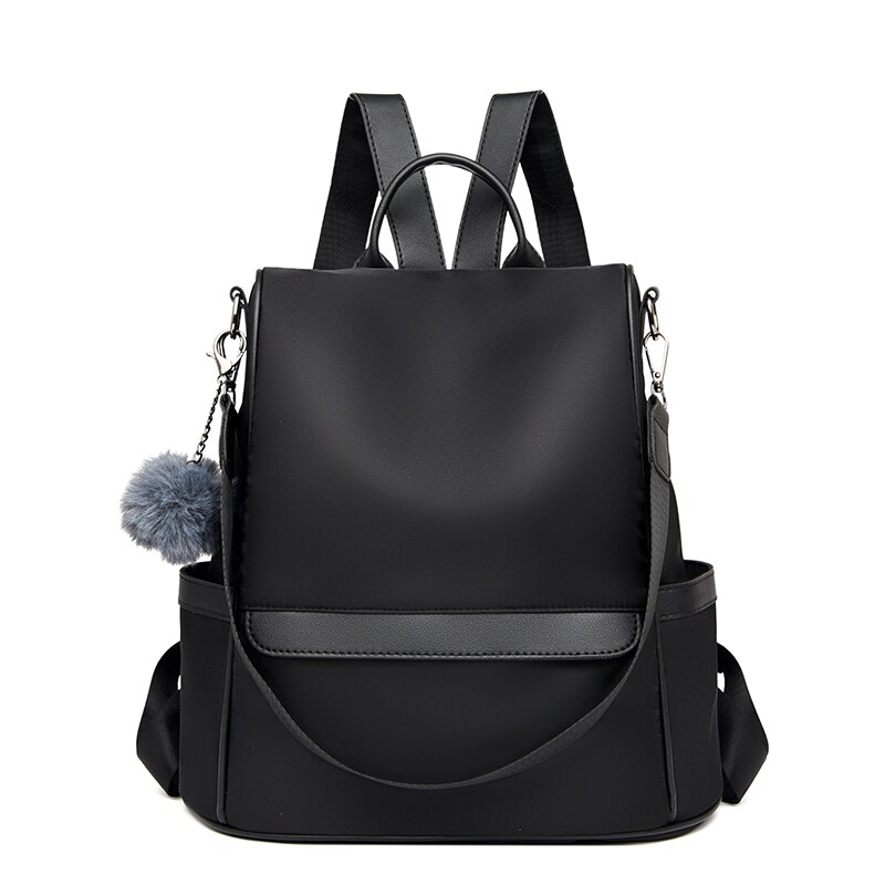 Waterdichte Stof Grote Vrouwelijke Schoudertas Grote Capaciteit Eenvoudige Stijl Casual Mochila Reizen Vrouwen Anti-Diefstal Rugzak: Black