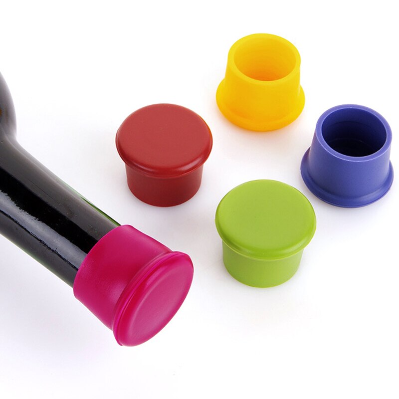 Tapones de botellas de vino de silicona cerveza bebida fresca mantener tapas de botella de vidrio sellador Anti fugas tapón cubierta cocina Gadget Bar herramienta
