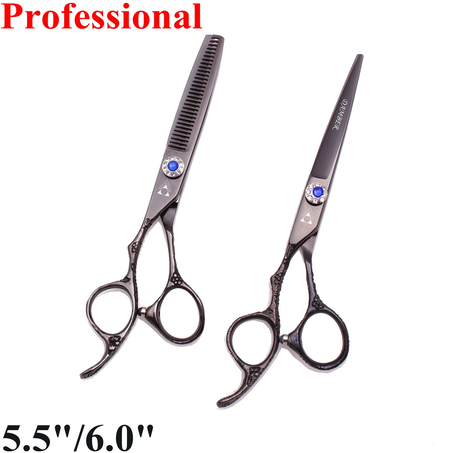 5.5 6.0 Barber Scissors Left Handed Hair Scissors 440C Japan Hairdressing Scissor Thinning Shears Hairdresser 8002#