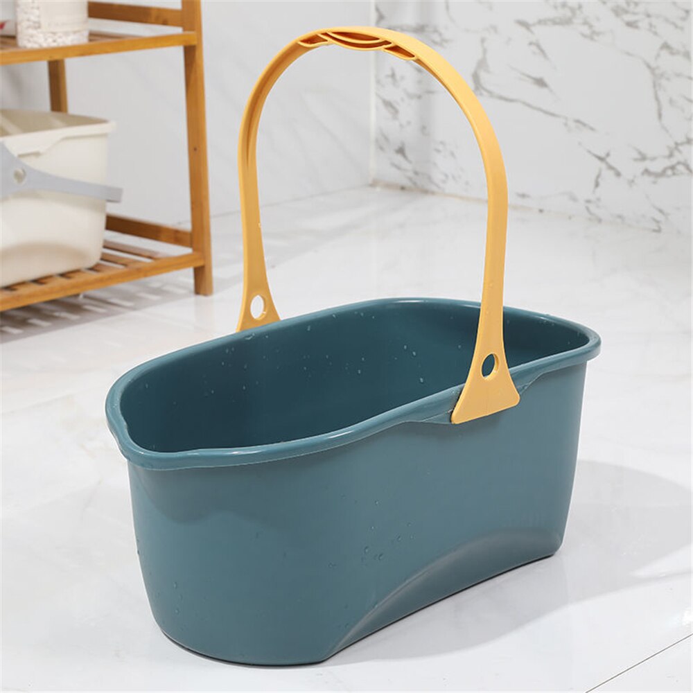 Mop Bucket Camping Wash Bucket With Handle Floor Mop Cleaning Fishing Car Wash Bucket Household Tool for Washing Floor Accessory: Green
