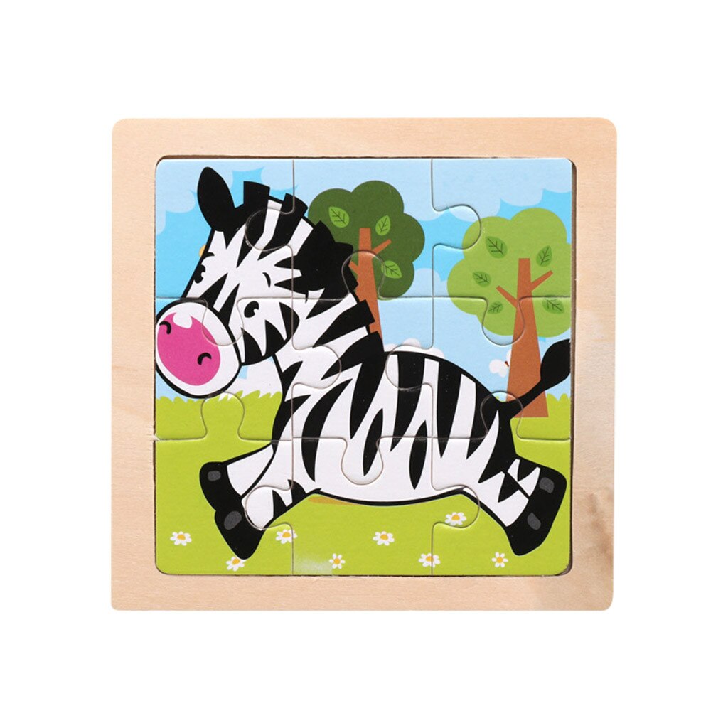 Intelligence Kids Toy Wooden Puzzle box for Children Baby Jigsaw Cartoon Animal/Traffic Puzzles Education And Learning Toys: N