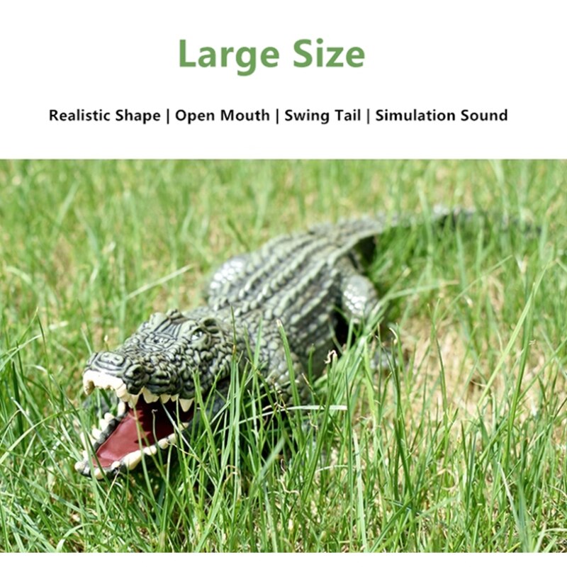 Highly Imitate RC Crocodile Simulation Crawling Flexible Swing Tail Light And Sound Infrared Realistic RC Animal Electric Toys
