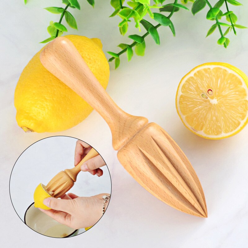 1PC Wooden Lemon Squeezer Hand Juicer Presses Manual Fruit Orange Citrus Juice Extractor Reamers Ten-angle Kitchen Gadget