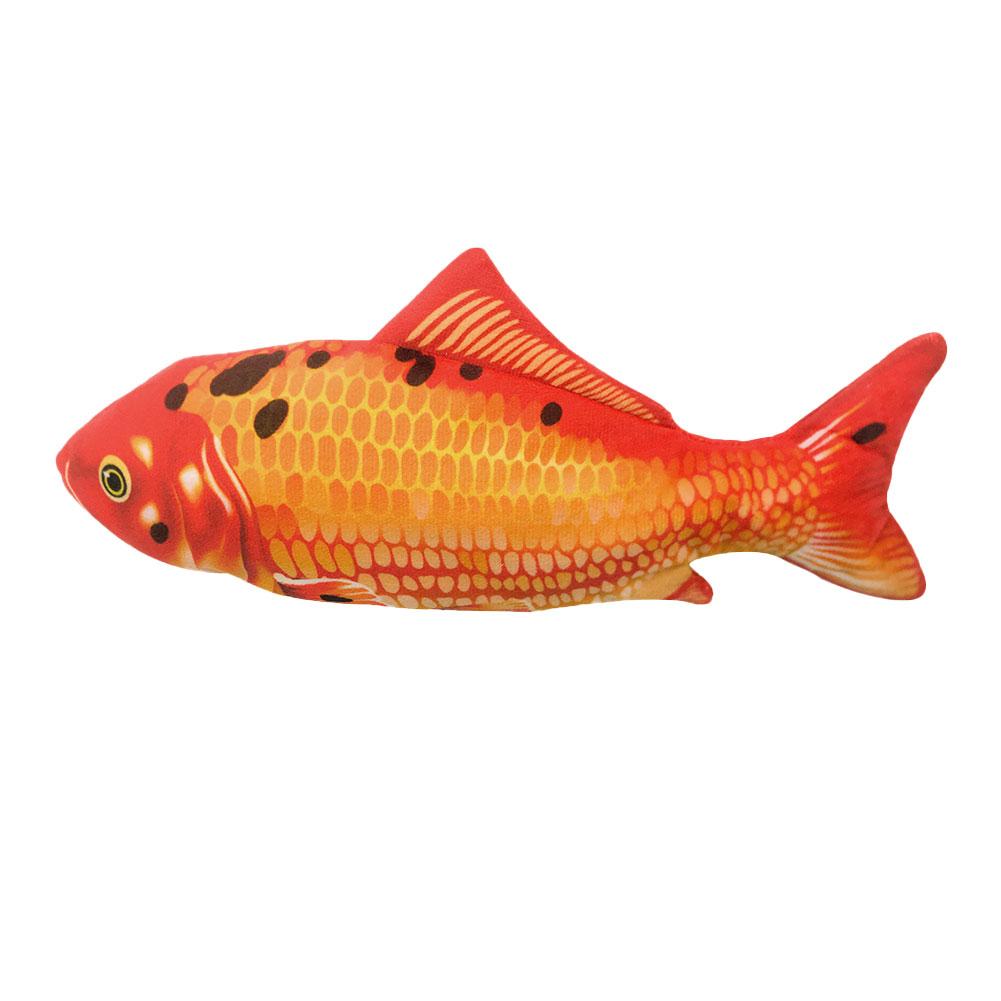 Electric Moving Fish Cat Realistic Plush Simulation Electric Wagging Fish Cat Toy Catnip Kicker Toys Funny Interactive Pets Pill