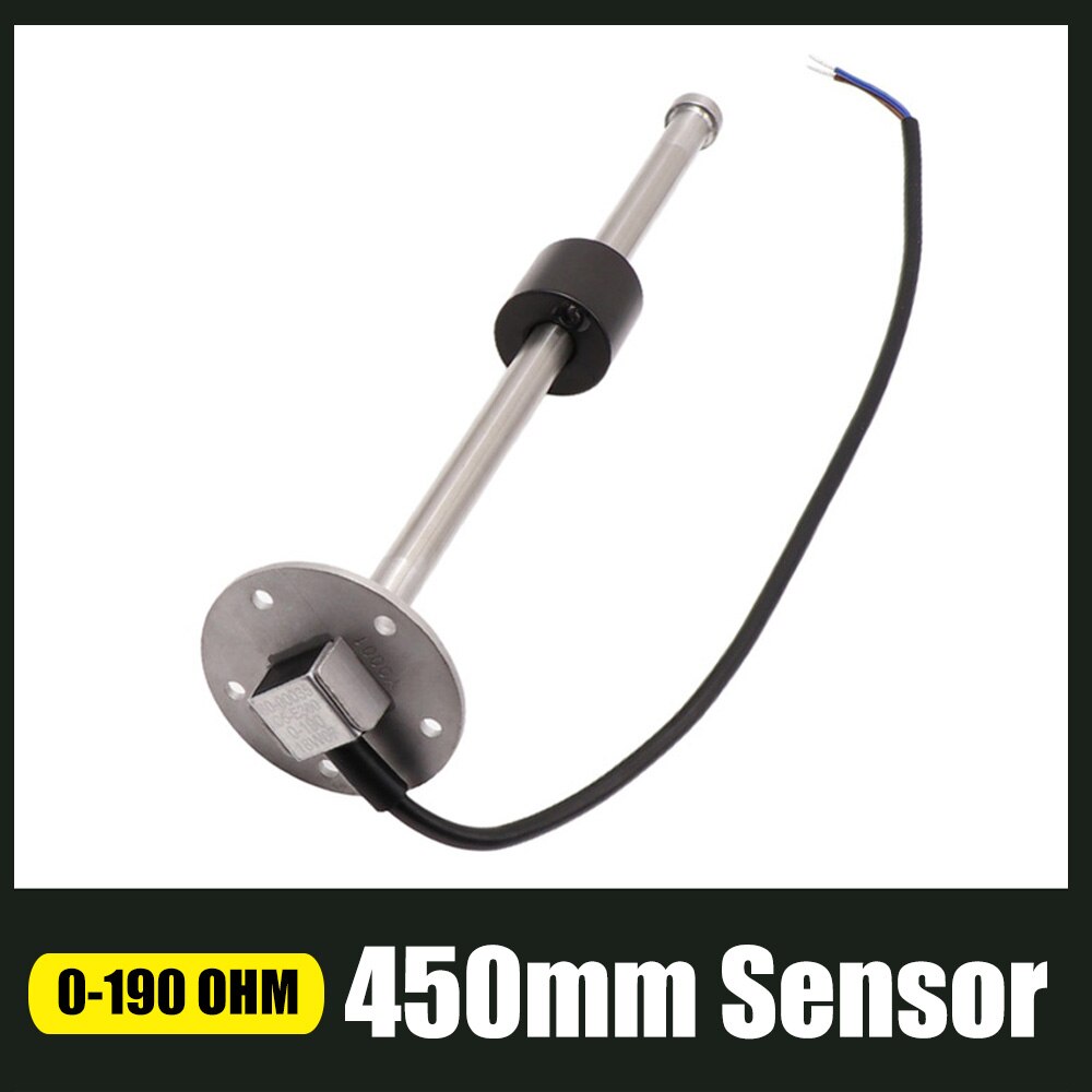 52mm Digital Fuel Level Indicator 0-190ohm Sensor 150 200 300 450 Mm Water Level Gauge With Low Warning Light Fuel Gauge: 450mm 0-190ohm