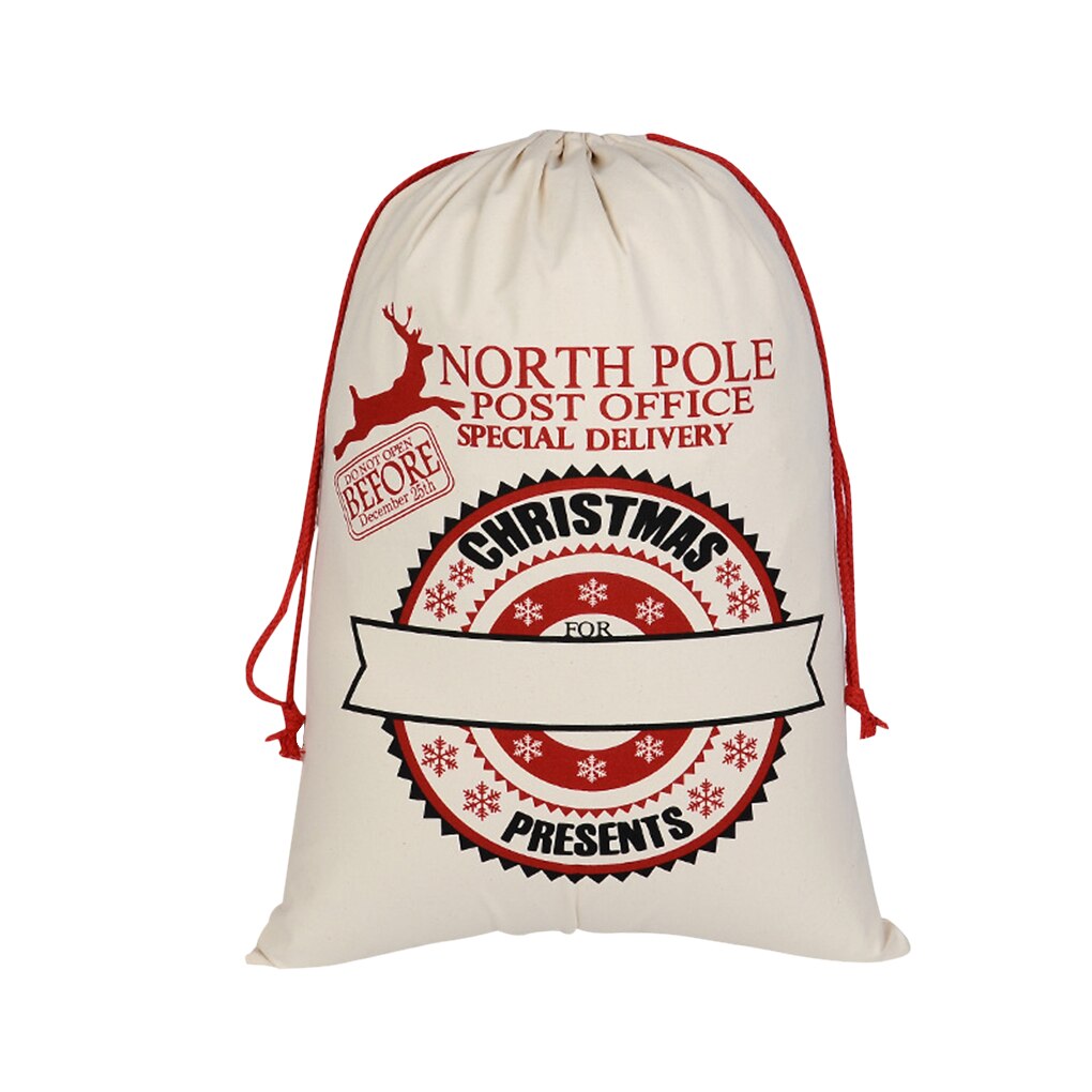 Kerstsok Bag Koord Snoep Speelgoed Houder Organizer Doek Pouch: E