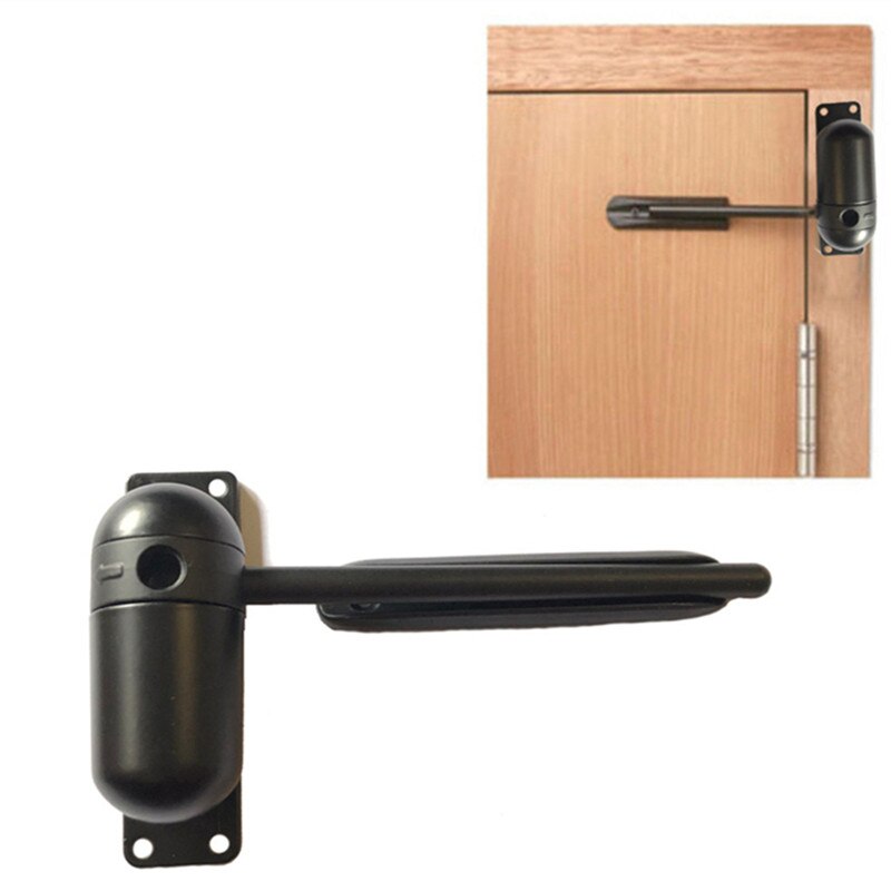 1 Set 10-60KG Spring Door Closer Zinc Alloy Mini Adjustable Surface Mounted Automatic Door Closer Door Hardware: black
