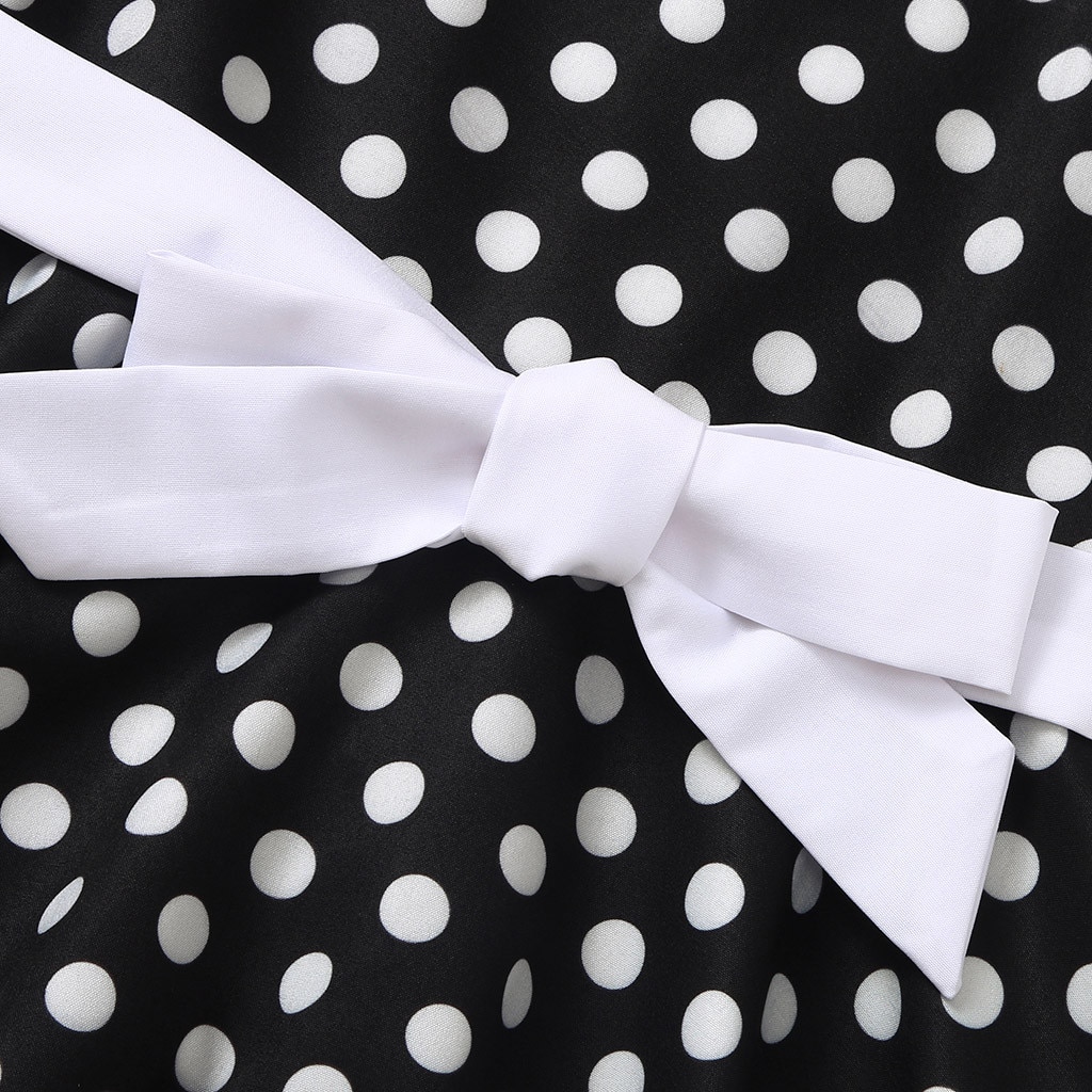 40# Kids Girls Vintage Dress Polka Dot Princess Swing Rockabilly Party Dresses Kids Girls Children's Clothing Платье Для Девочки