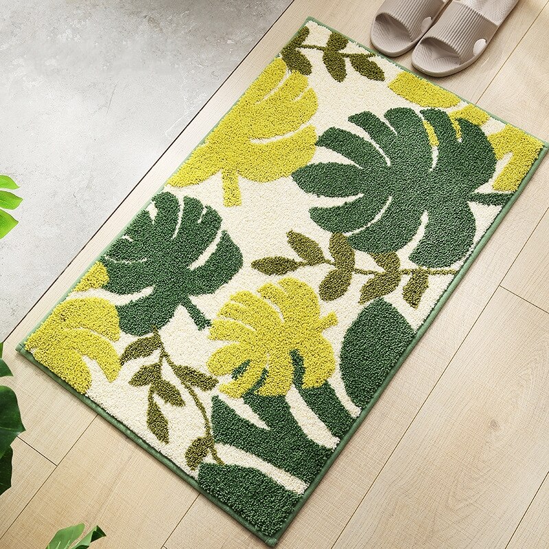 Anti-Slip Vloer Tapijt Blad Patroon Zachte Badkamer Mat Home Decor Absorberende Slaapkamer Hal Badmat Wc tapijt 1Pcs: redaiyulin / 1piece 50x80cm
