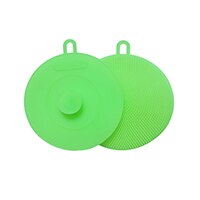 food grade zuig spons siliconen afwassen spons scrubber silicon spons voor wassen gerechten: Green