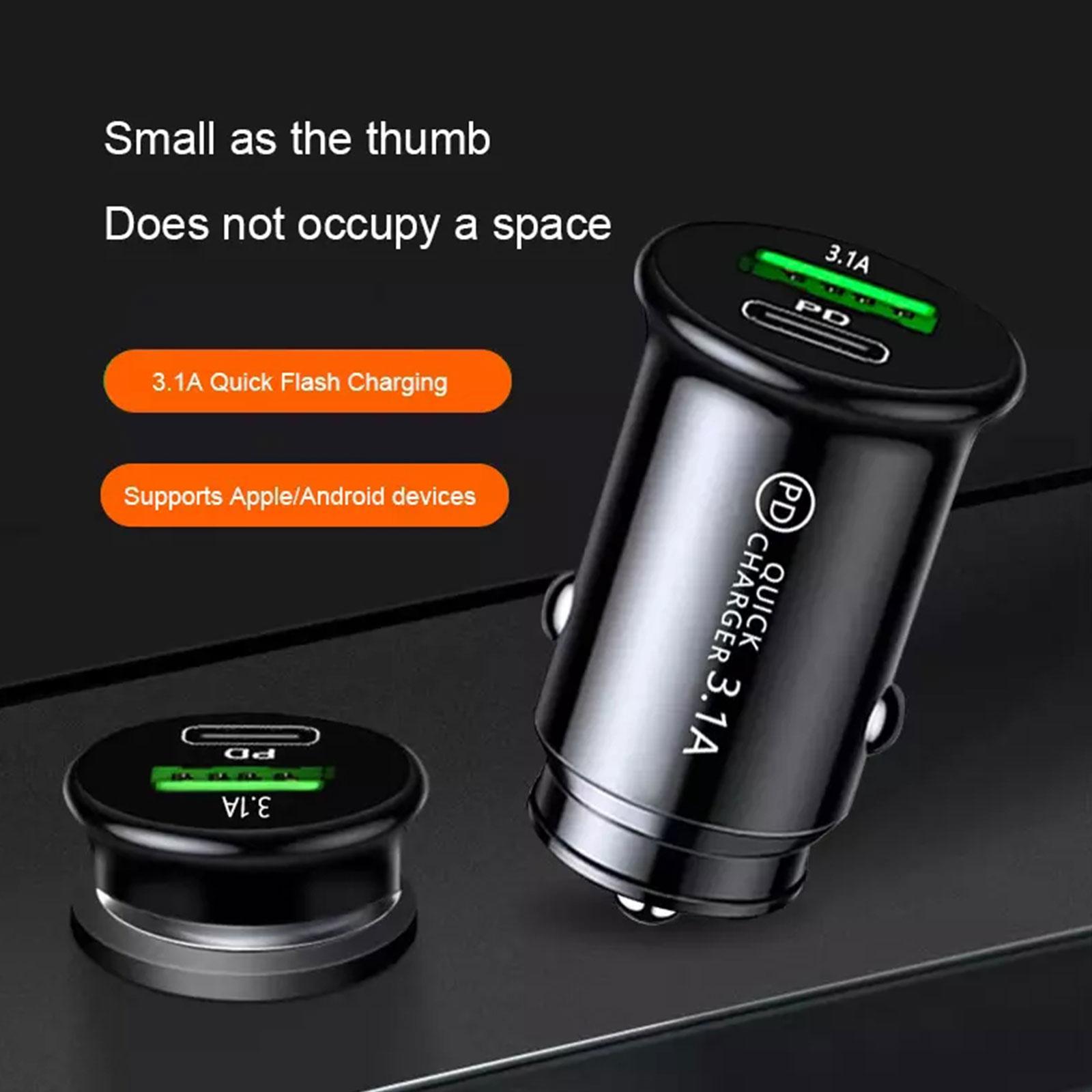 PD 20W chargeur de voiture Type C USB Portable 120W adaptateur de Charge Super rapide pour IPhone 14 Pro Max pour Huawei séparateur allume-cigare de voiture