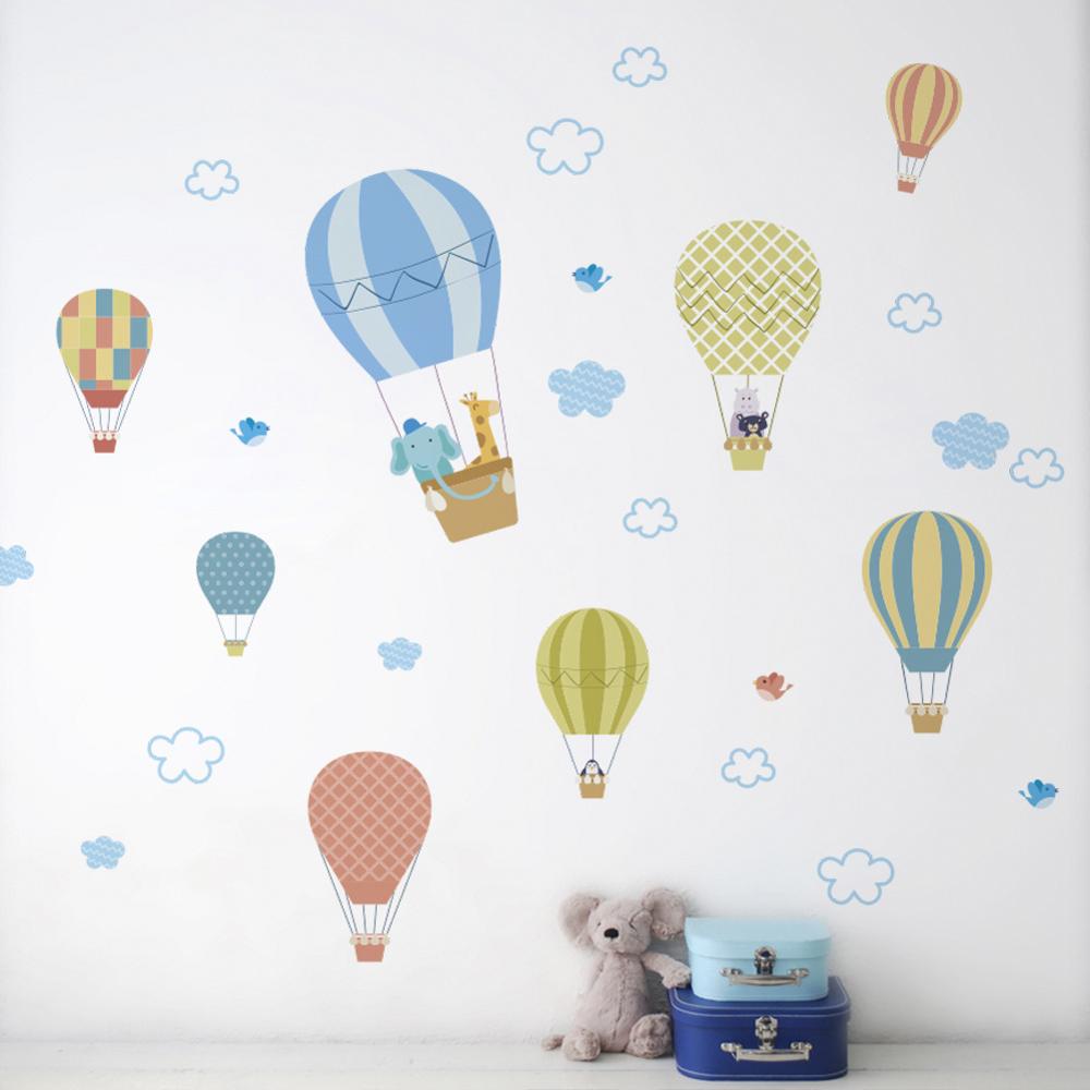 Witte Wolk Air Balloon Muursticker Baby Slaapkamer Kinderkamer Decoratie Behang Home Decor Mural Verwijderbare Stickers